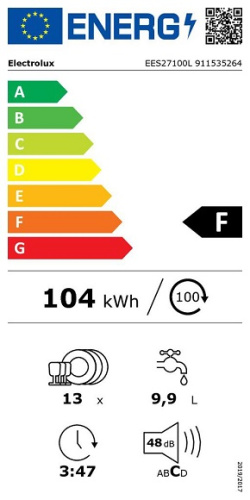 Встраиваемая посудомоечная машина Electrolux EES27100L фото 9