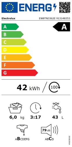 Стиральная машина с вертикальной загрузкой Electrolux EW8TN3362E фото 10